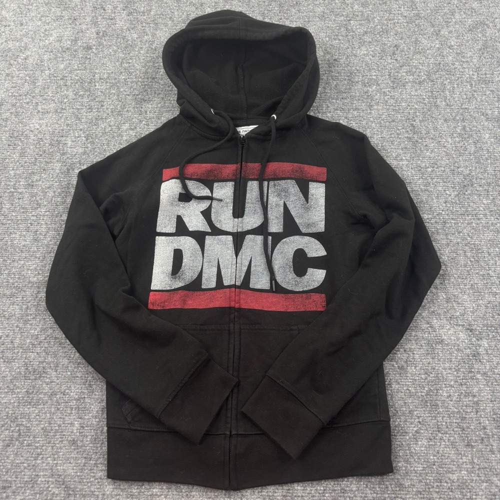 Live Nation Run DMC Full Zip Hoodie Small Black Graphic Logo Mens